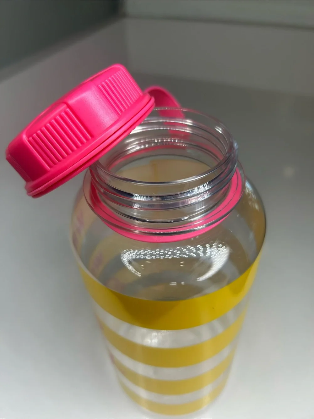 NWT Dolly Parton what would Dolly do Yellow & Pink Striped Water Bottle